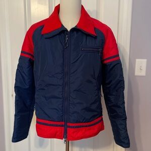 Vintage HEAD Quilted Jacket Navy Red 80s 90s